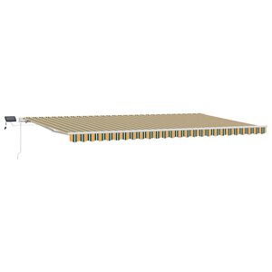 vidaXL Toldo retr&aacute;til Verde e amarelo 600 &times; 300 cm Tecido e Alum&iacute;nio