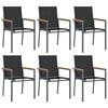 vidaXL Cadeiras de jardim 6 pcs 55x61,5x90 textilene e a&ccedil;o preto