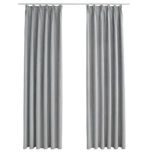 vidaXL Cortinas blackout com ganchos 2 pcs 140x245 cm cinzento
