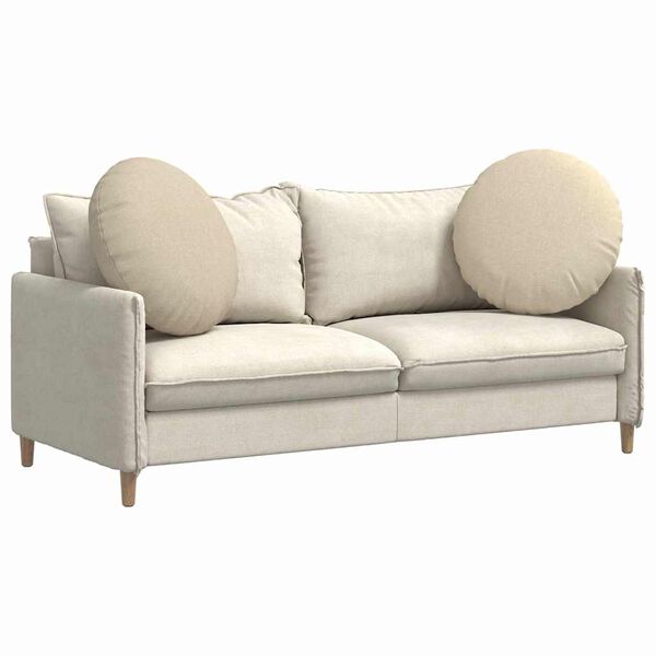 vidaXL Almofadas de Assento 2 pcs Creme &Oslash;60 x 21 cm tecido