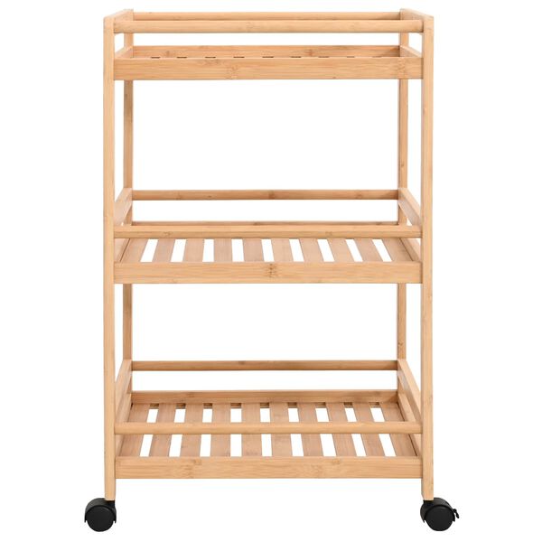 vidaXL Carrinho de Cozinha com Rodas Natural 46 x 38 x 76 cm Bambu