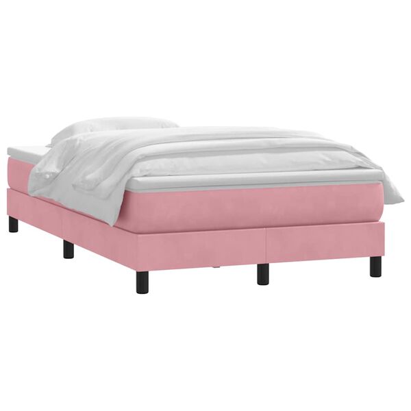 vidaXL Cama com molas/colchão 120x210 cm veludo Rosa