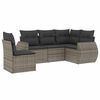 vidaXL 5 pcs conjunto sof&aacute;s de jardim c/ almofad&otilde;es vime PE cinzento
