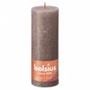 Bolsius Velas r&uacute;sticas cil&iacute;ndricas Shine 4pcs 190x68mm cinza-acastanh.