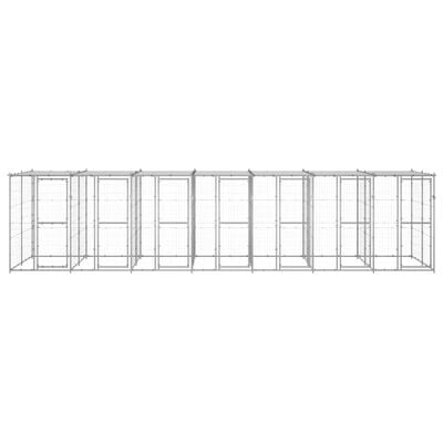 vidaXL Canil de exterior com telhado 16,94 m² aço galvanizado