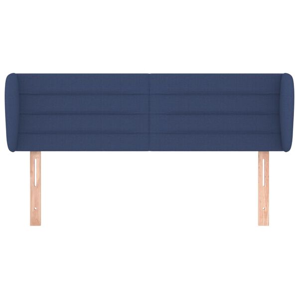 vidaXL Cabeceira de cama c/ abas tecido 147x23x78/88 cm azul