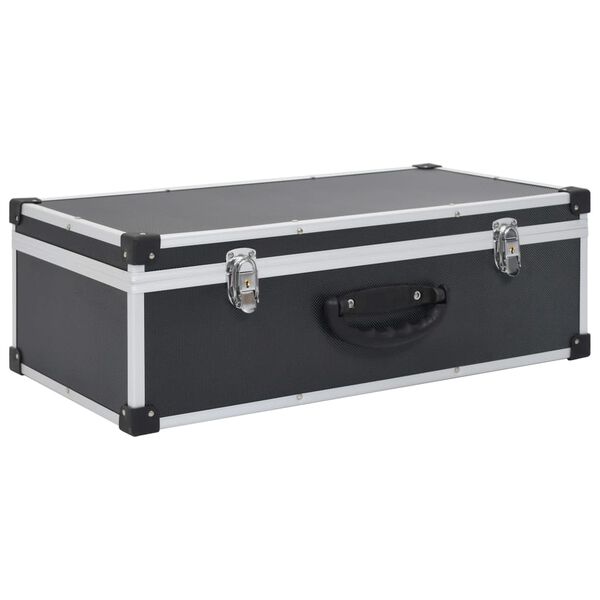 vidaXL Estojo para 80 CDs alumínio ABS preto