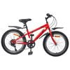 vidaXL Bicicleta Infantil 24 Polegadas 6-Speed para 8-12 anos Vermelho