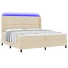 vidaXL Cama Box Spring LED com colch&atilde;o Creme 200 x 200 cm tecido