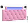 vidaXL Cabeceira suspensa Com luz LED Rosa Tecido