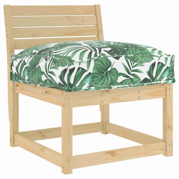vidaXL Almofada de palete para assento Padr&atilde;o de folhas 60 x 40 x 8 cm