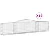 vidaXL Cestos gabi&atilde;o arqueados 15pcs 400x50x80/100cm ferro galvanizado