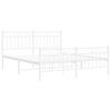 vidaXL Estrutura de cama com cabeceira e p&eacute;s 150x200 cm metal branco