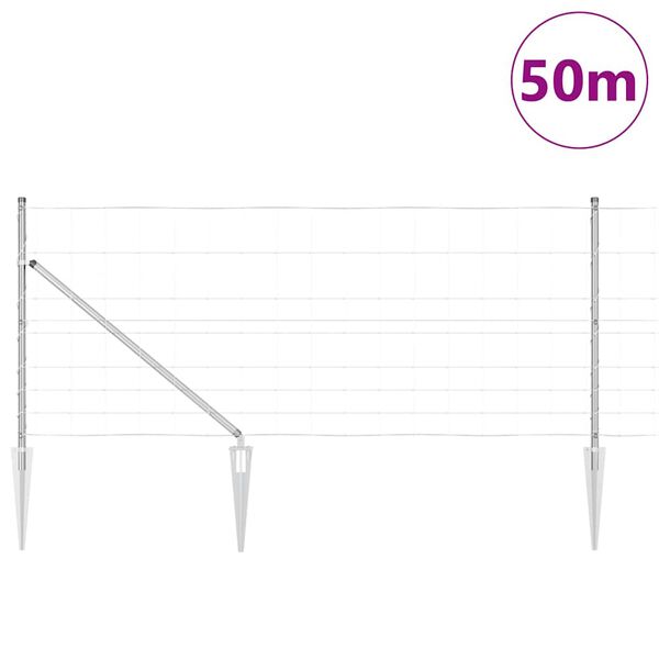 vidaXL Poste de Cerca Galvanizado 50 x 1 m A&ccedil;o