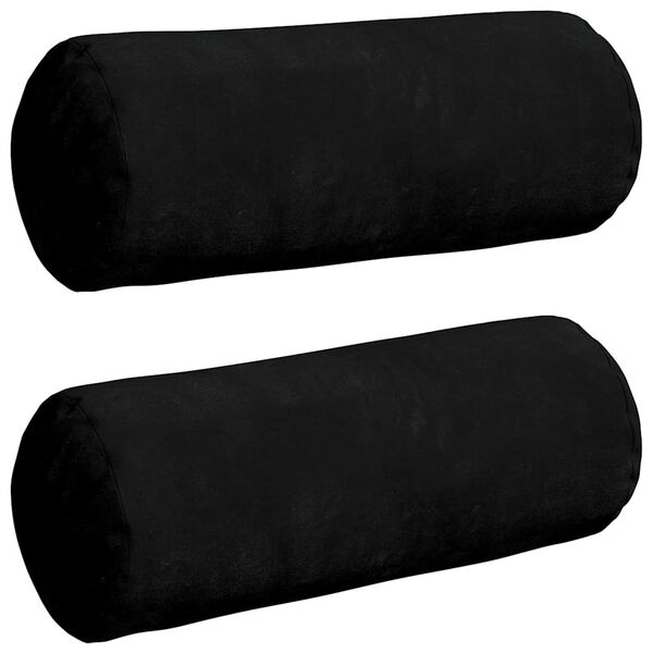 vidaXL Almofadas de Apoio 2 pcs Preto &Oslash; 15 x 40 cm