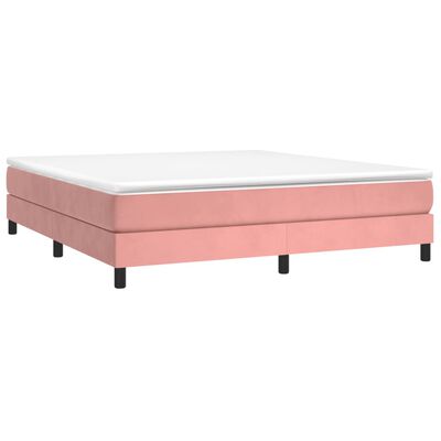 vidaXL Estrutura de cama 180x200 cm veludo rosa