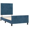 vidaXL Estrutura de cama sem colch&atilde;o 90x190 cm veludo azul-escuro