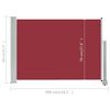 vidaXL Toldo lateral retrátil para pátio 80x300 cm vermelho