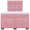 vidaXL Cama boxspring com colch&atilde;o 120x190 cm veludo rosa
