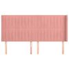 vidaXL Cabeceira cama c/ abas veludo 163x16x118/128 cm rosa