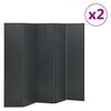 vidaXL Divis&oacute;rias/biombos com 5 pain&eacute;is 2 pcs a&ccedil;o 200x180 cm antracite