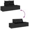vidaXL Conjunto de Sof&aacute; de Jardim com almofada Ajust&aacute;vel 5 pcs Preto