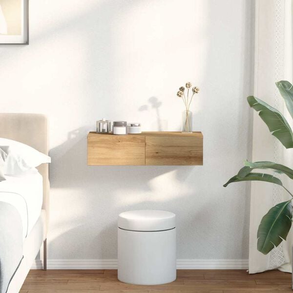 vidaXL Prateleira parede c/ gavetas 60x26,5x15 cm derivados de madeira