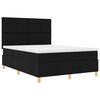 vidaXL Cama Box Spring LED com colch&atilde;o Preto 140 x 190 cm tecido
