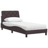 vidaXL Cama com colch&atilde;o 90x200 cm tecido castanho-escuro