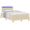 vidaXL Cama Box Spring LED com colch&atilde;o Creme 120 x 200 cm tecido
