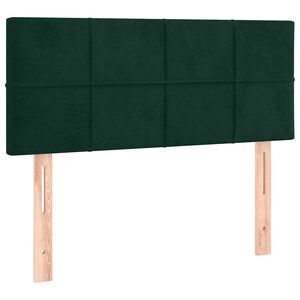 vidaXL Cabeceira de cama veludo 100x5x78/88 cm verde-escuro