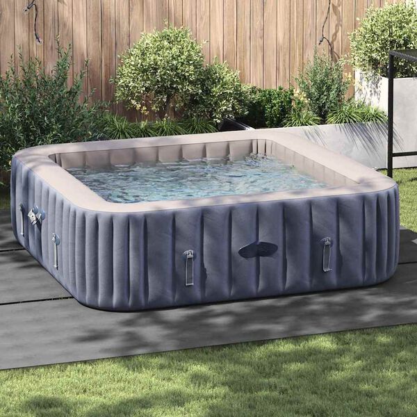 vidaXL Lona para Fundo de Piscina Cinzento-claro 396 x 396 cm