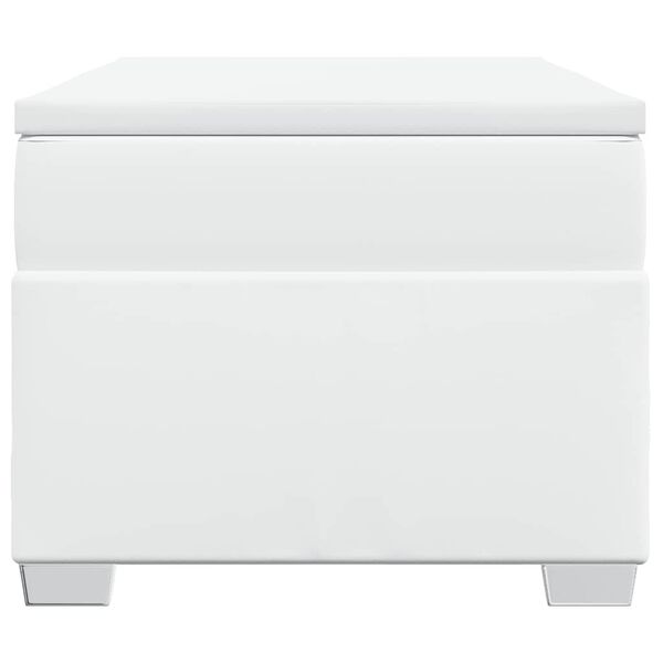 vidaXL Cama com molas/colchão 90x190 cm couro artificial branco