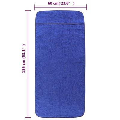 vidaXL Toalhas de praia 4 pcs 60x135 cm tecido 400 GSM azul royal