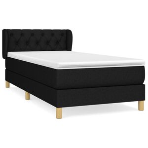 vidaXL Cama com molas/colch&atilde;o 80x200 cm tecido preto
