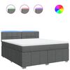 vidaXL Cama com molas/colch&atilde;o 180x200 cm tecido cinzento-escuro