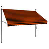 vidaXL Toldo retr&aacute;til manual com LED 250 cm laranja e castanho