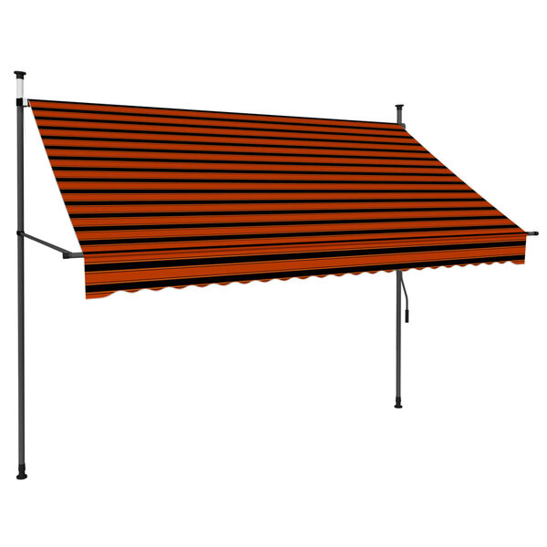 vidaXL Toldo retr&aacute;til manual com LED 250 cm laranja e castanho