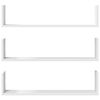 vidaXL Prateleiras de parede 3 pcs 80x18x18cm derivados madeira branco
