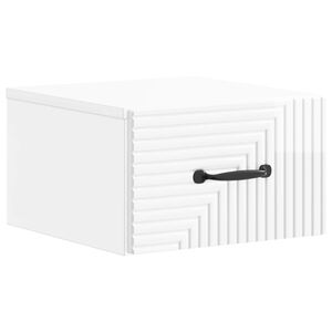 vidaXL Gabinete de Canto Montado na Parede Branco Brilhante