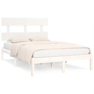 vidaXL Estrutura de cama 160x200 cm madeira maci&ccedil;a branco