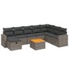 vidaXL 9 pcs conjunto sof&aacute;s p/ jardim com almofad&otilde;es vime PE cinzento