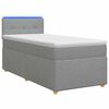 vidaXL Cama box spring com colch&atilde;o Cinzento-claro 100 x 200 cm Tecido