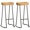 vidaXL Bancos de bar 2 pcs madeira de mangueira maci&ccedil;a