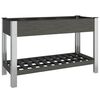 vidaXL Canteiro elevado jardim c/ prateleira 120x50x75 cm WPC cinzento