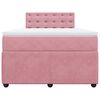 vidaXL Cama boxspring com colch&atilde;o 120x190 cm veludo rosa