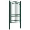 vidaXL Port&atilde;o de cerca EMMEN com topo arqueado, a&ccedil;o, 100x123,5 cm, verde