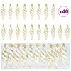 vidaXL Bola Espiral de Natal 40 unid. Ouro 3 x 11 cm Pl&aacute;stico LEDs