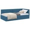 vidaXL Estrutura de Cama de Canto Azul 100 x 200 cm Veludo