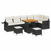 vidaXL Conjunto de Sof&aacute; de Jardim 9 pcs Preto vime PE